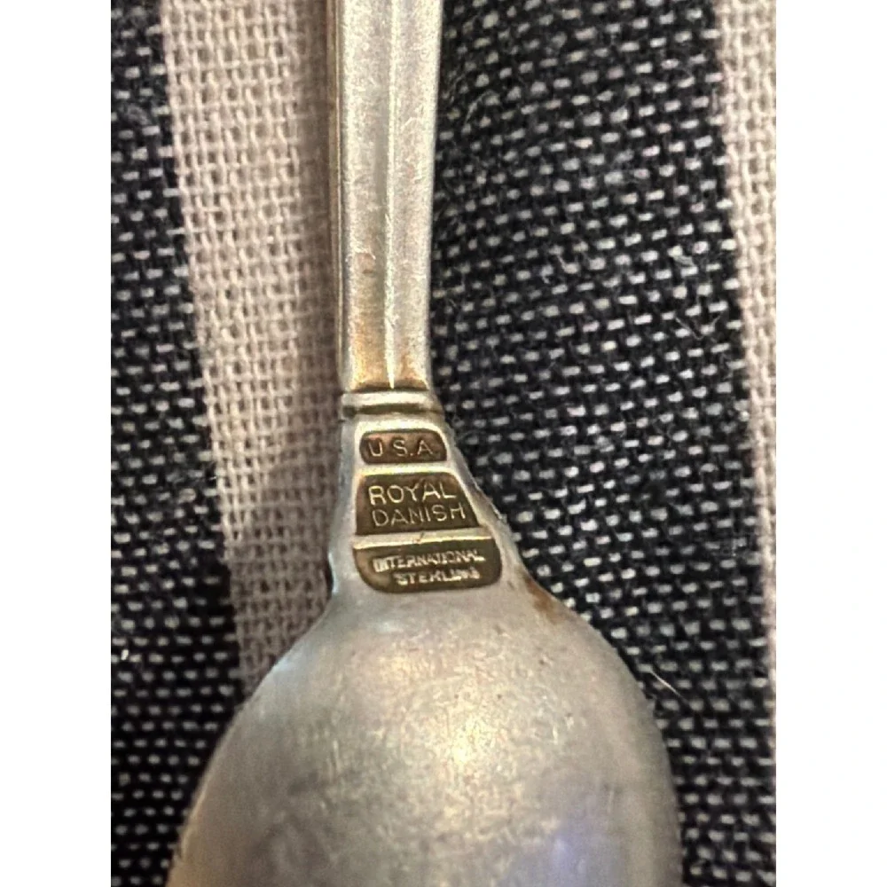 International Silver Royal Danish Sterling Silver Demitasse Spoon USA MCM